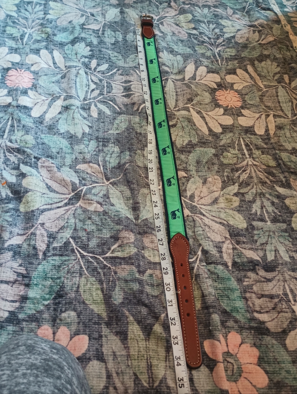 Womens Whimsical Whale Ribbon Belt XS/S Green Buckle Preppy Quirky - Picture 6 of 6